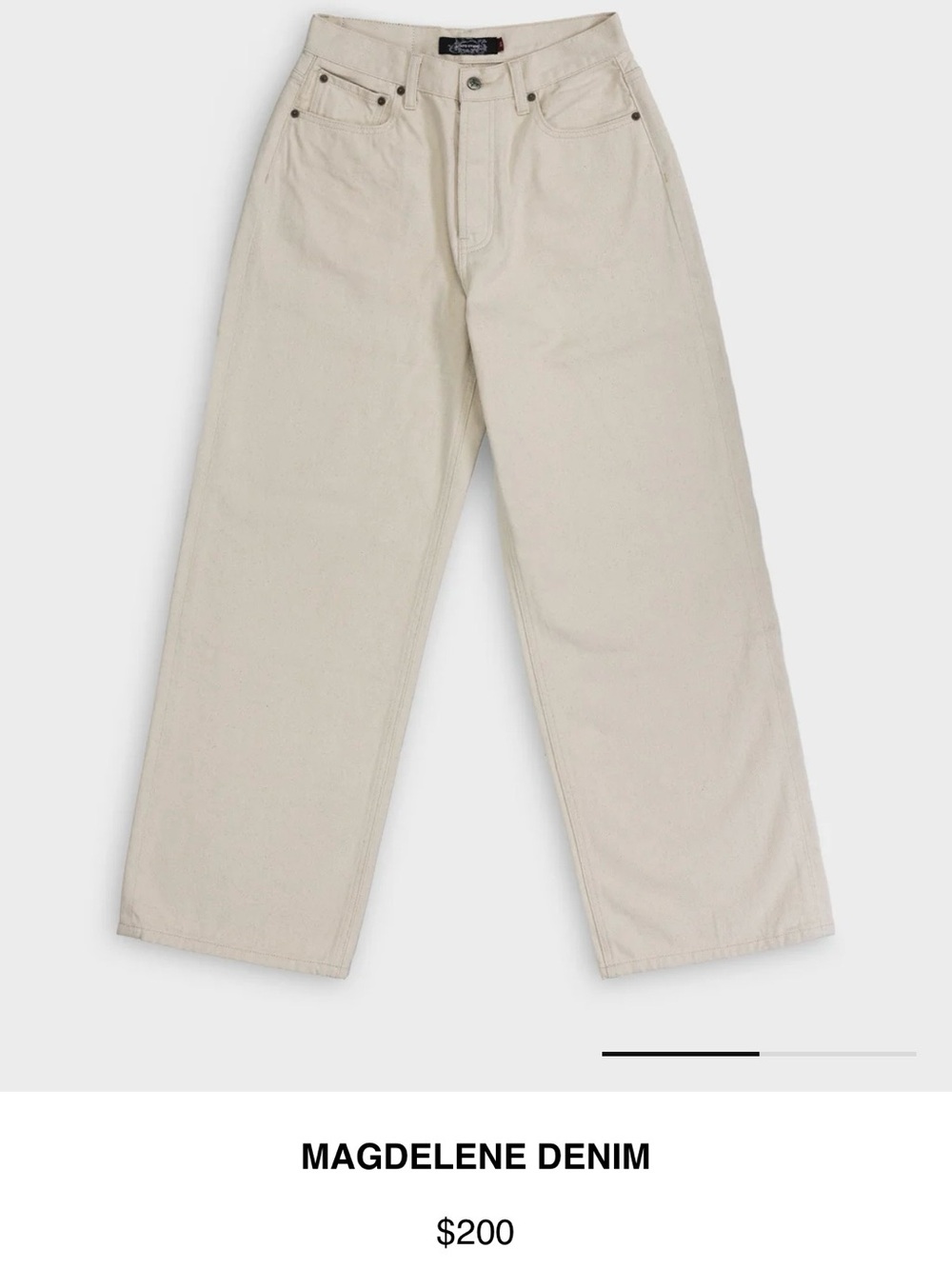 Santo Studio Wide Leg Jeans in Cream